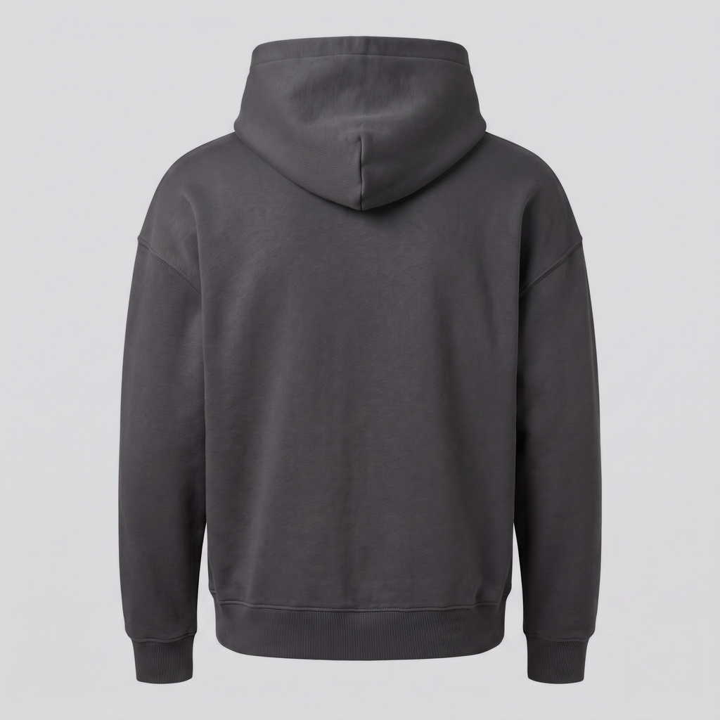 Hoodie lourd, charbon, vue de dos — ELLISON & MOOR