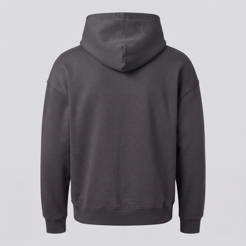 Hoodie lourd, charbon, vue de dos — ELLISON & MOOR