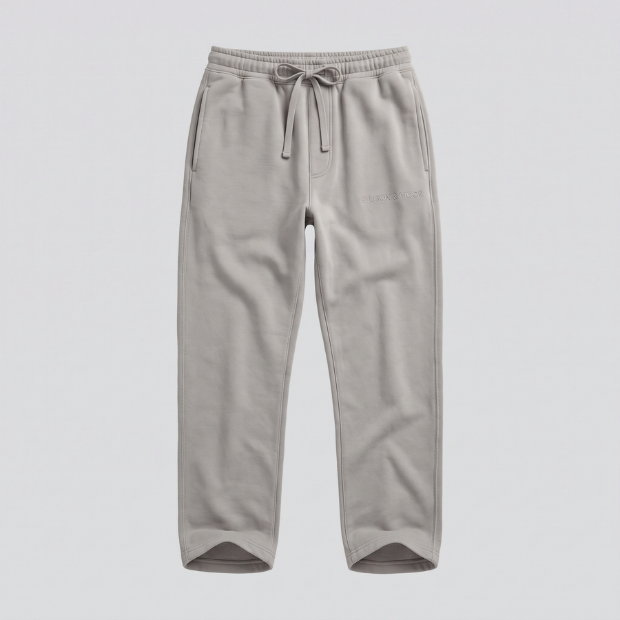 Jogging droit, gris pierre, vue de face — ELLISON & MOOR