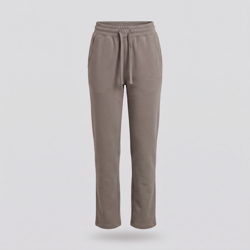 Jogging droit, taupe, vue de face — ELLISON & MOOR