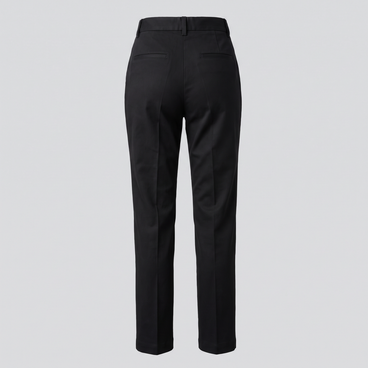 Pantalon droit taille haute, noir, vue de dos — ELLISON & MOOR
