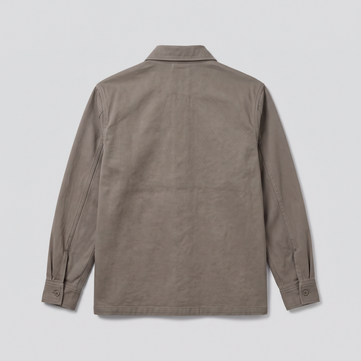 Surchemise en sergé, taupe, vue de dos — ELLISON & MOOR