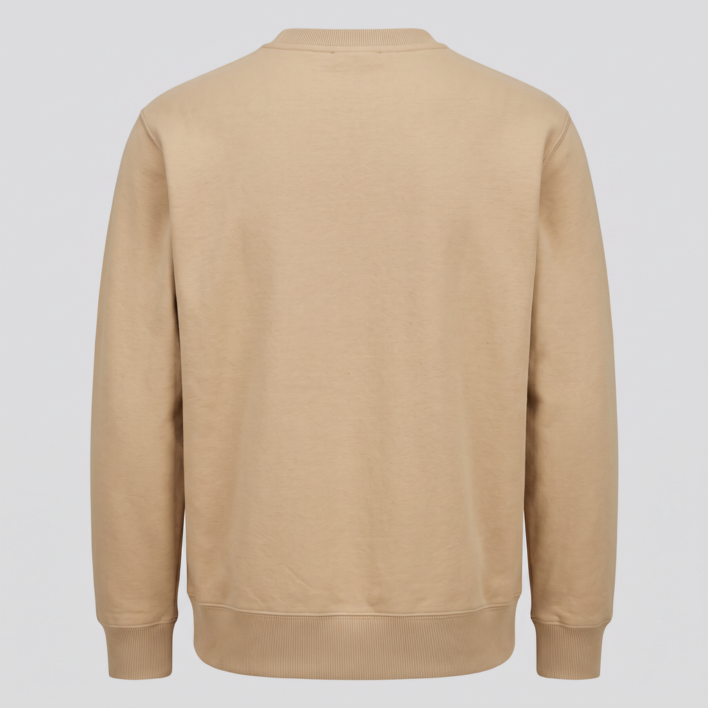 Sweat col rond, sable, vue de dos — ELLISON & MOOR