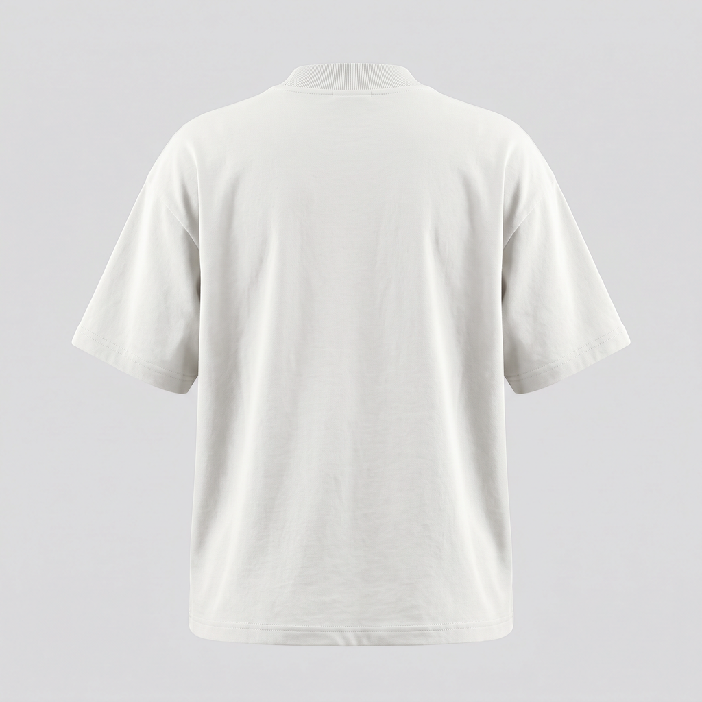 T-shirt boxy lourd, craie, vue de dos — ELLISON & MOOR