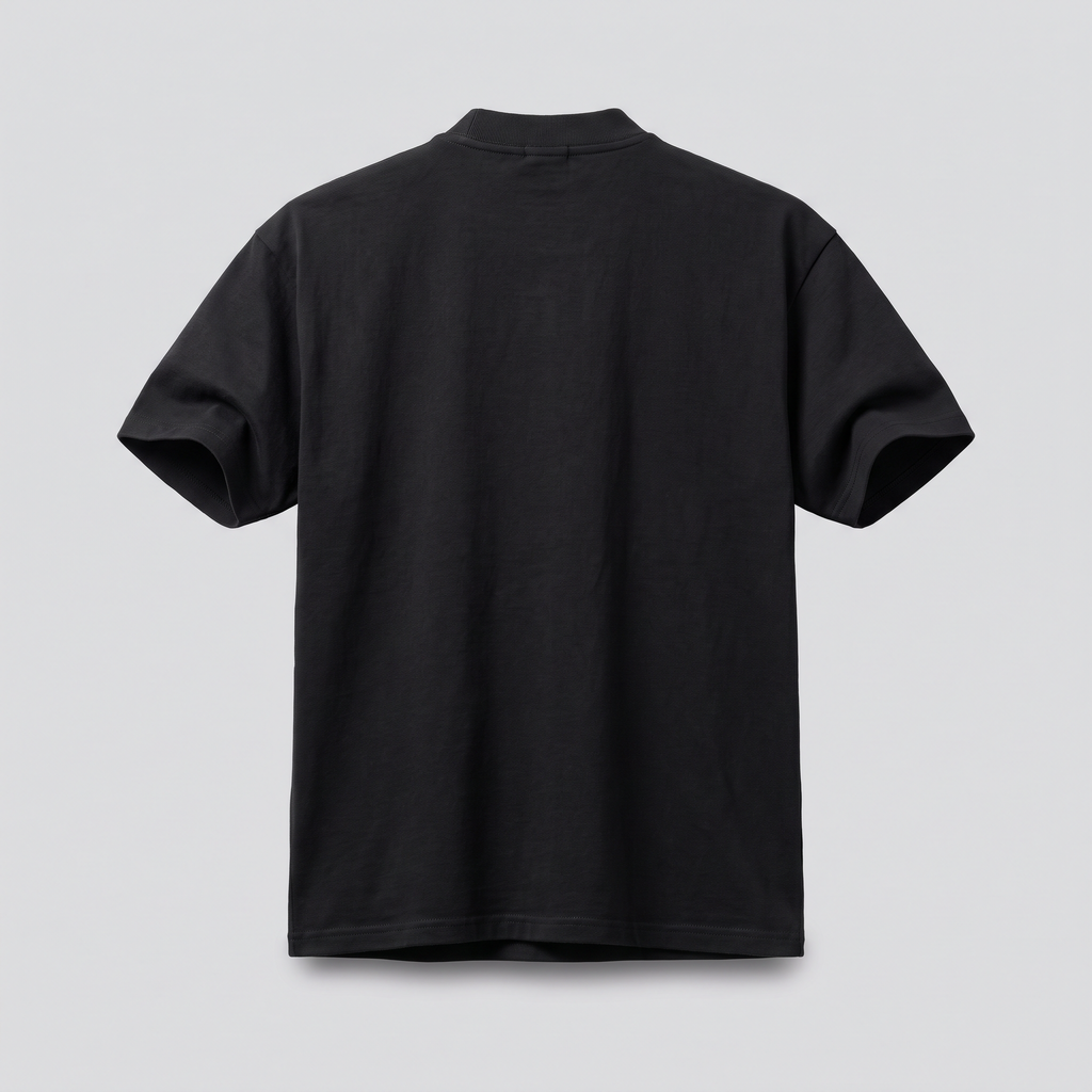 T-shirt lourd à poche, noir, vue de dos — ELLISON & MOOR